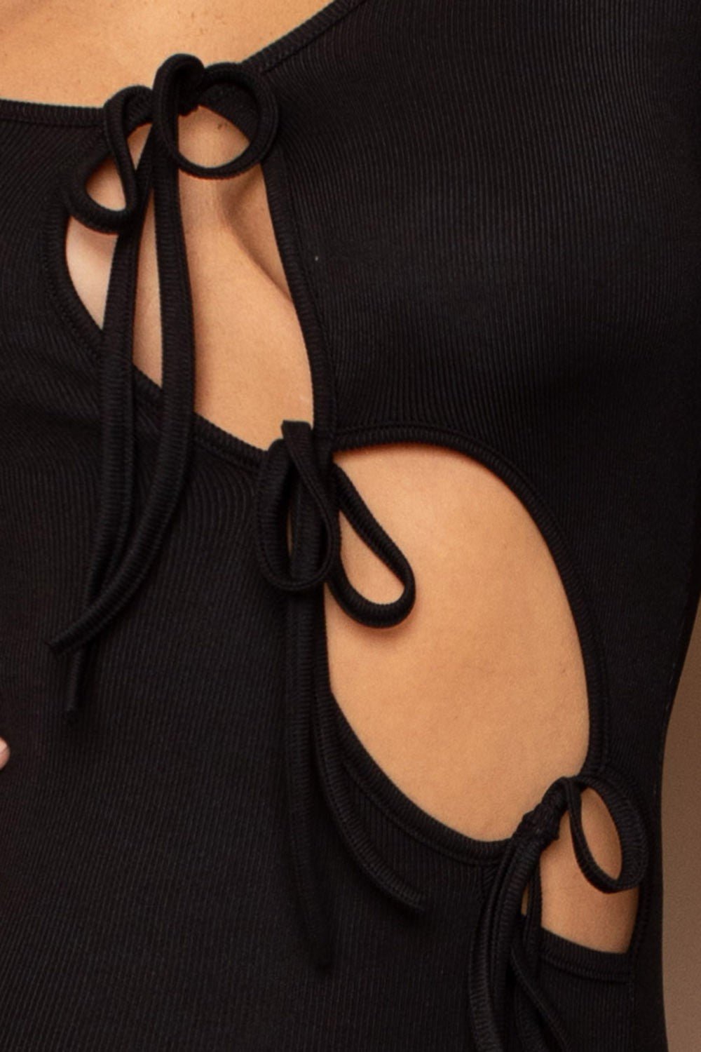 Willow Multi Tie Front One Shoulder Black Mini Dress - Blaire Shops