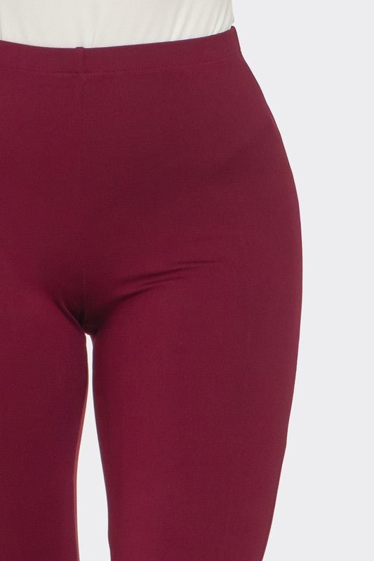 Wine Solid Flared Long Pants With Unique Waistband Detail - Comfortable 95% Polyester Blend - Blaire Shops