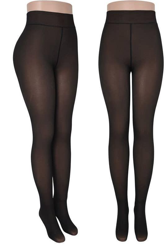 WISTERIA WINTER FLEECE LINING PANTYHOUSE ILLUSION LEGGINGS - Blaire Shops