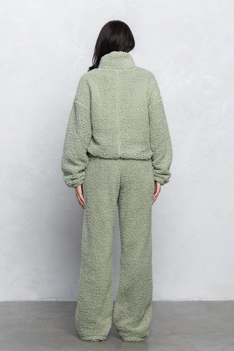 Women’s Teddy Half Zip Loungewear Top and Pant – Ultra Soft Luxury Pullover - Blaire Shops